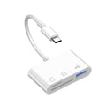 3-in-1 USB OTG TF/ SD Card Reader Adapter With Type-C interface for External Storage- Iphone, Ipad, laptop