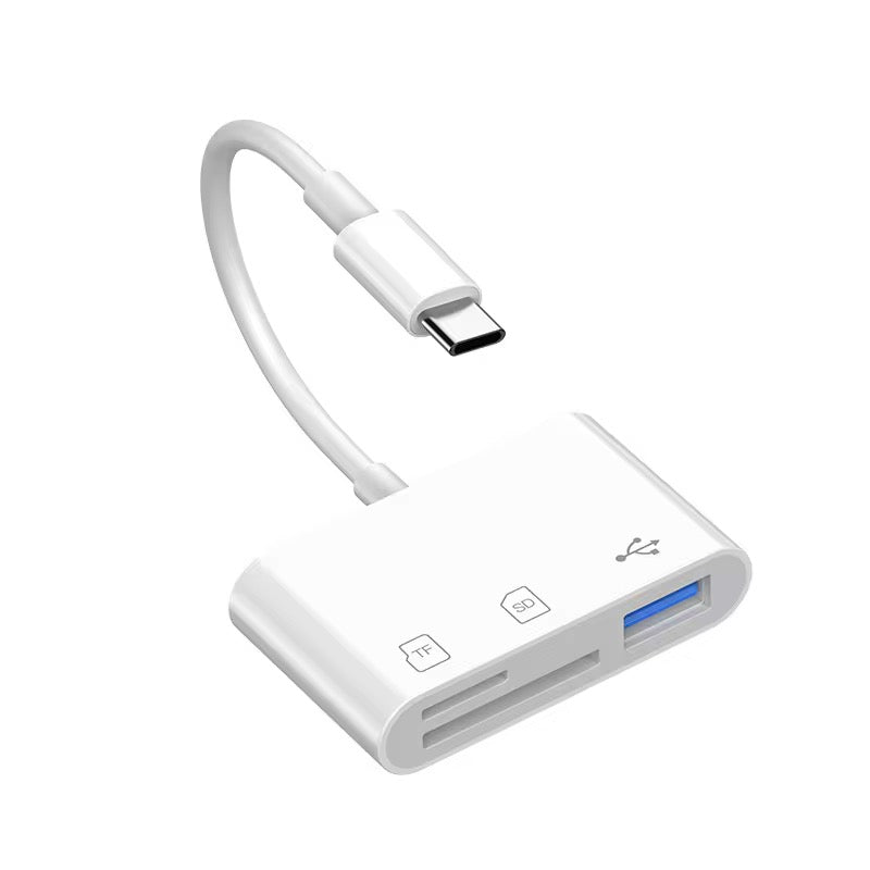 3-in-1 USB OTG TF/ SD Card Reader Adapter With Type-C interface for External Storage- Iphone, Ipad, laptop