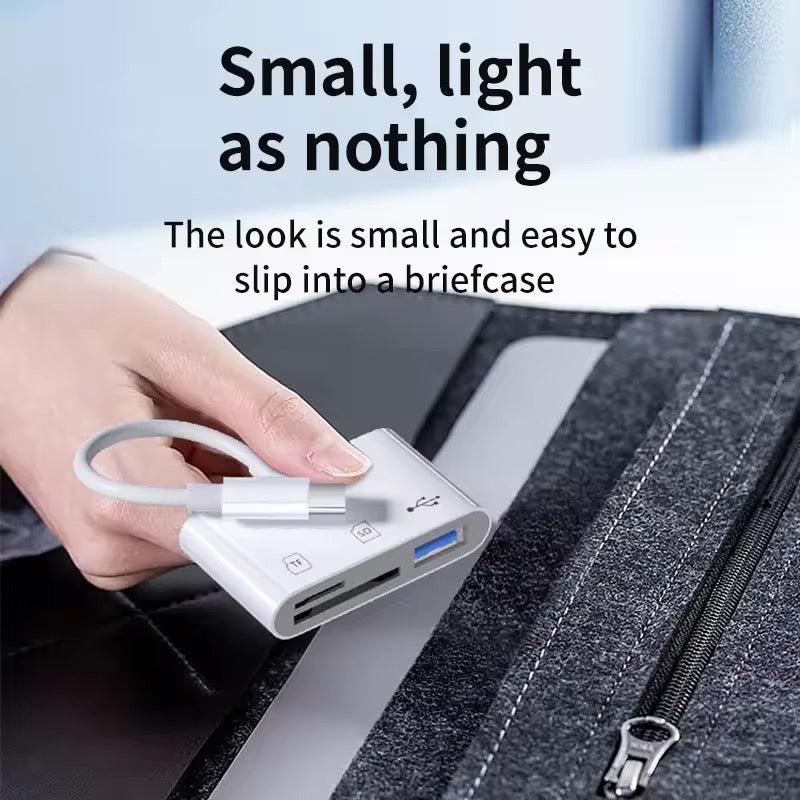 3-in-1 USB OTG TF/ SD Card Reader Adapter With Type-C interface for External Storage- Iphone, Ipad, laptop
