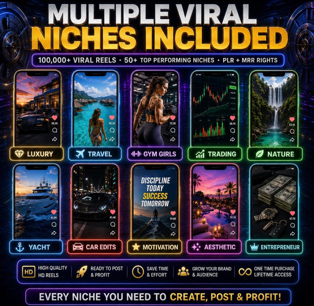 100K+ Viral Reels Bundle, Faceless Content, TikTok, Instagram, YouTube Shorts (Digital Download)