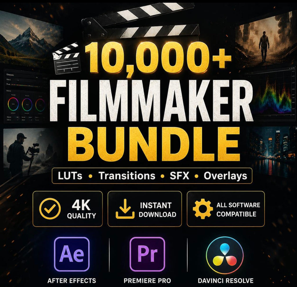 Filmmaker Bundle: LUTs, Transitions, SFX, Overlays (Digital Download)