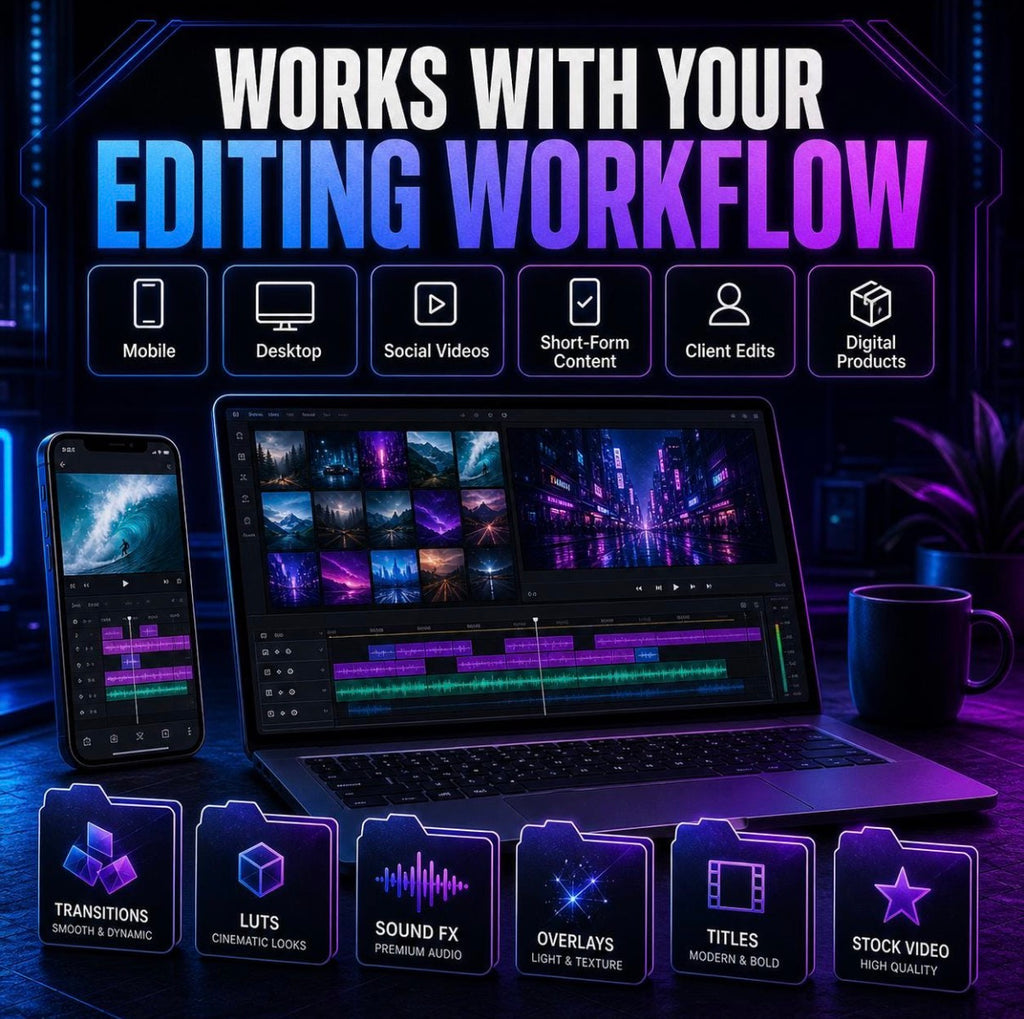CapCut Templates Bundle 21000+ Assets, Transitions, LUTs, Overlays, SFX, YouTube Kit, MRR Digital Download
