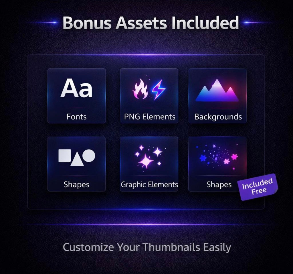 150 Gaming Youtube Thumbnail Templates for streamers, Editable PSD Pack with Bonus Assets